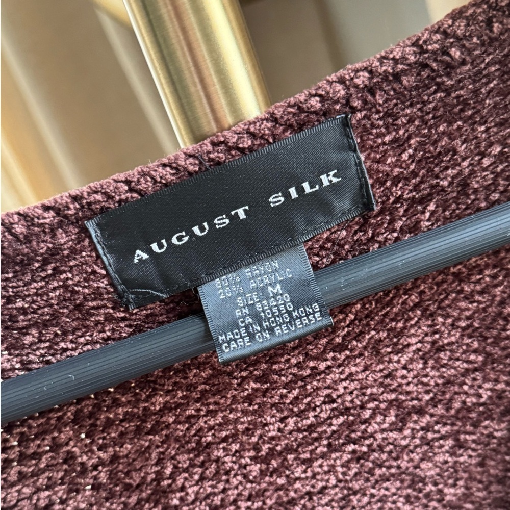 August Silk Women's Burgundy Cardigan - Picture 2 of 7
